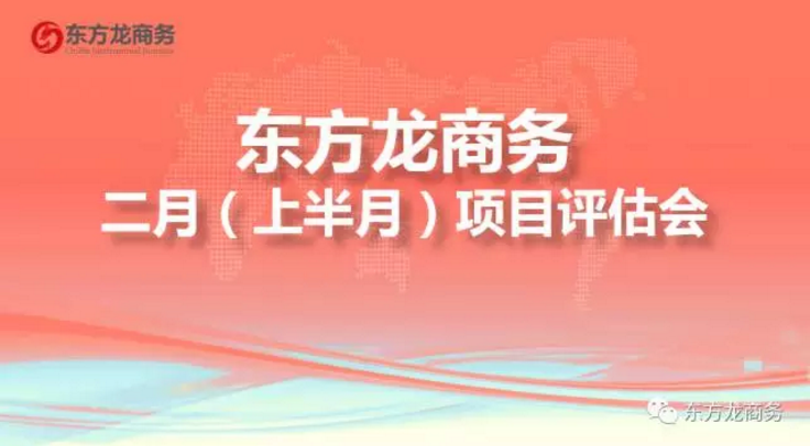 東方龍商務舉行二月上半月投資選址項目評估會，確定下階段重點對接項目，提出項目開發新舉措